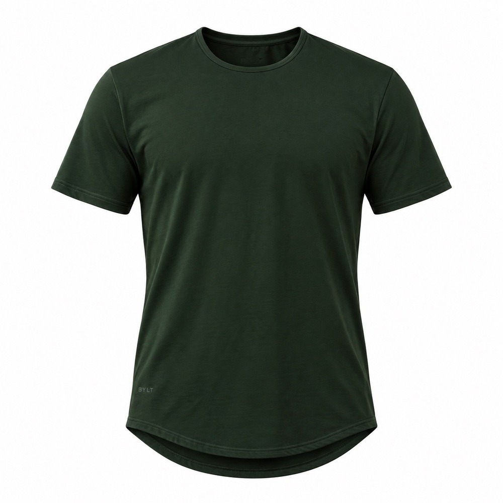 BYLT Luxe Drop Cut T-Shirt Short Sleeve Size XL Green Athleisure Activewear Gym
